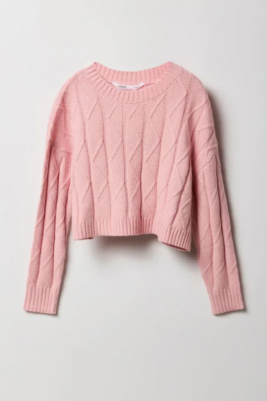 Chandail en tricot losange pour filles sold by Urban Planet