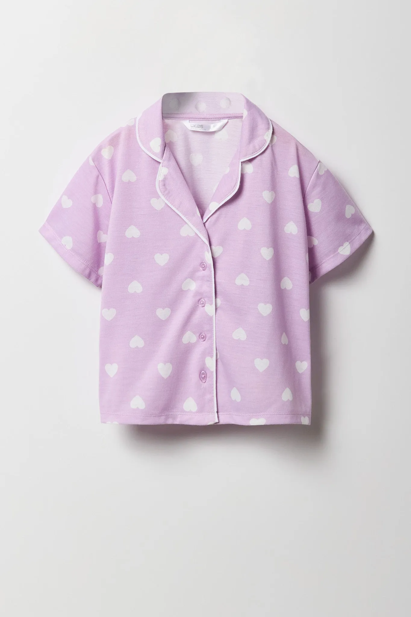 Girls Printed Button-Up Top & Short 2 Piece Pajama Set sold by Urban Planet product image thumbnail 3