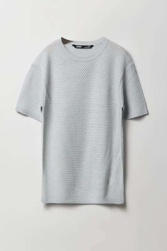 Boys Braided Open Knit T-Shirt sold by Urban Planet