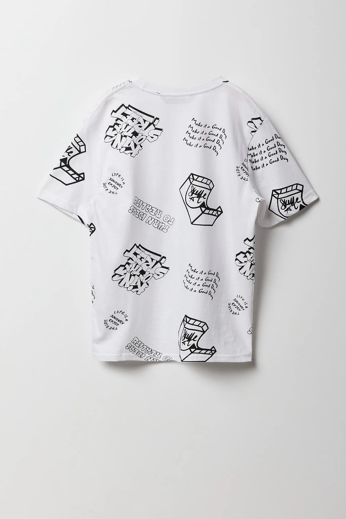 Boys Graffiti Printed Graphic T-Shirt sold by Urban Planet product image thumbnail 4