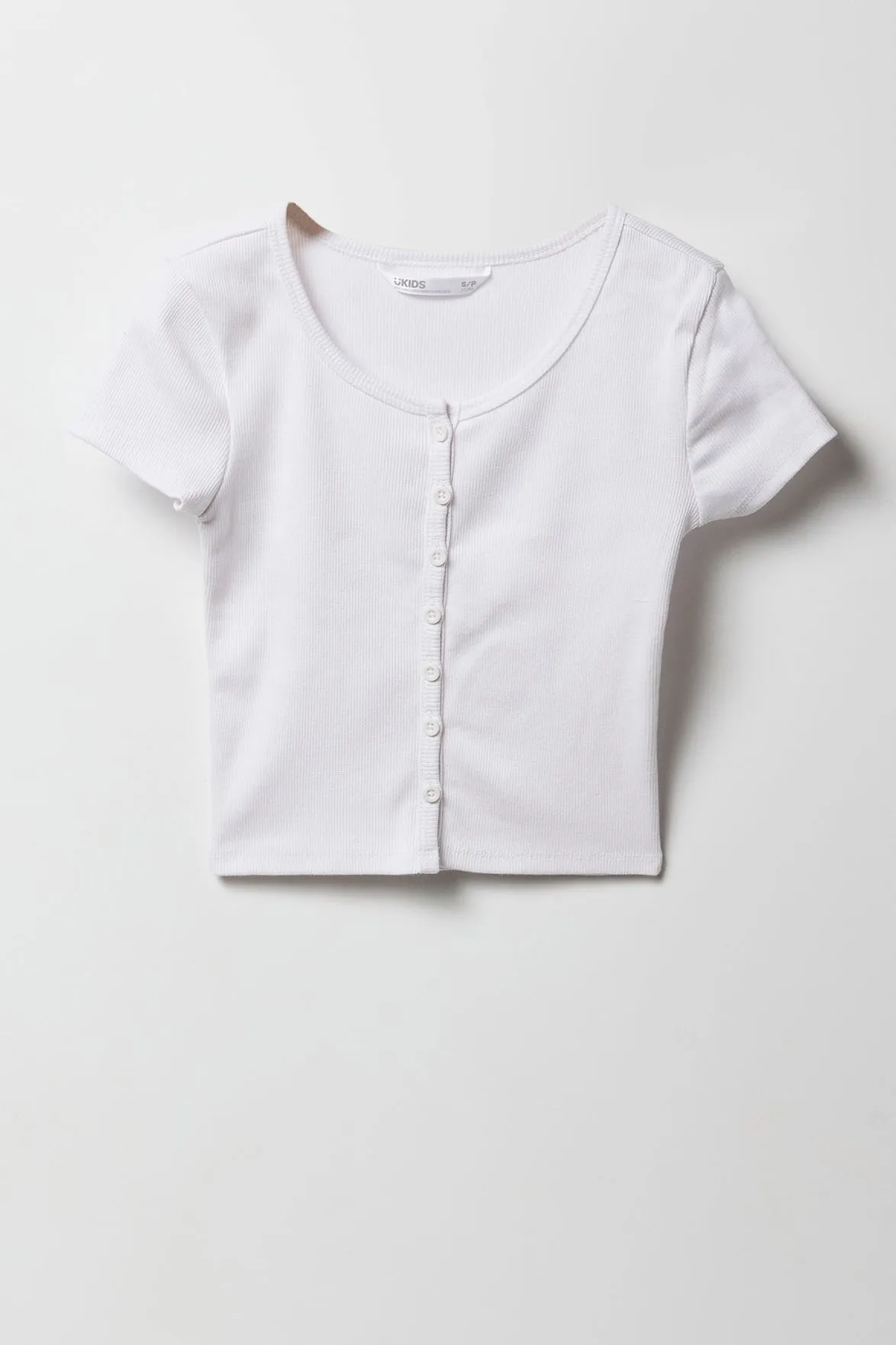 Girls Ribbed Button Front T-Shirt sold by Urban Planet product image thumbnail 5