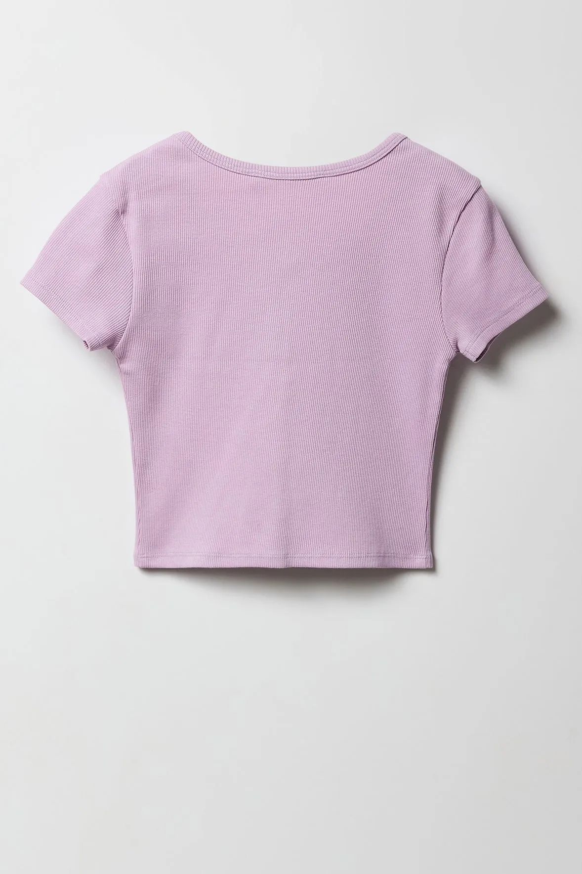 Girls Ribbed Button Front T-Shirt sold by Urban Planet product image thumbnail 2