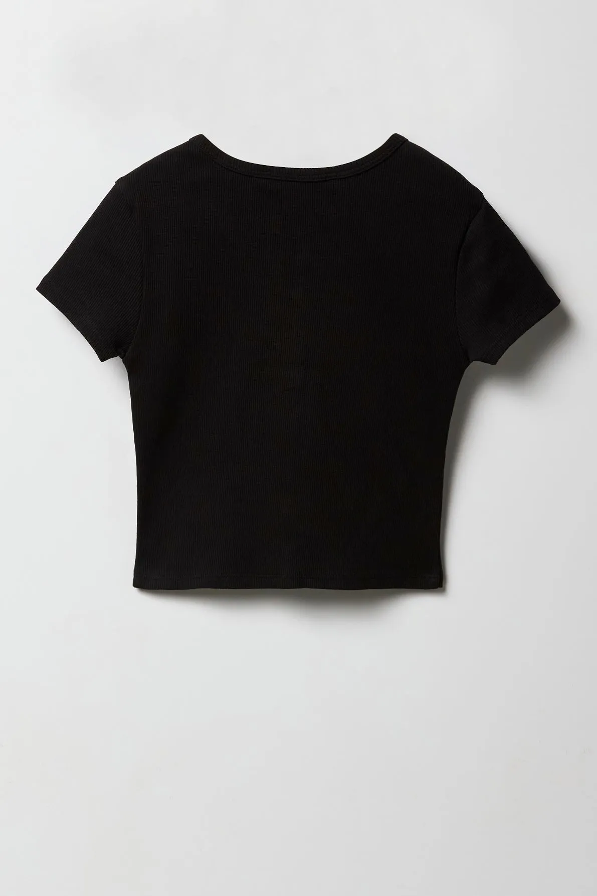 Girls Ribbed Button Front T-Shirt sold by Urban Planet product image thumbnail 4