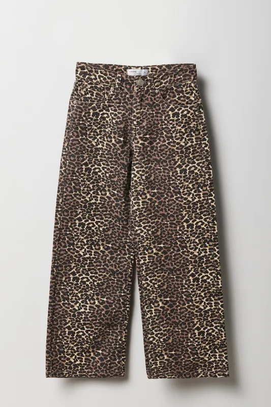 Jean à jambe large avec motif guépard pour fille sold by Urban Planet