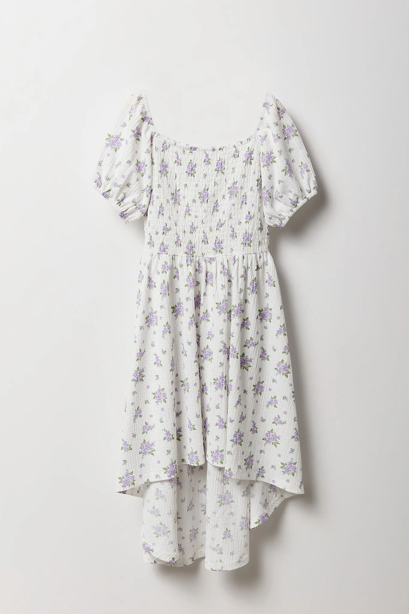Girls Floral Puff Sleeve High-Low Dress sold by Urban Planet product image thumbnail 5
