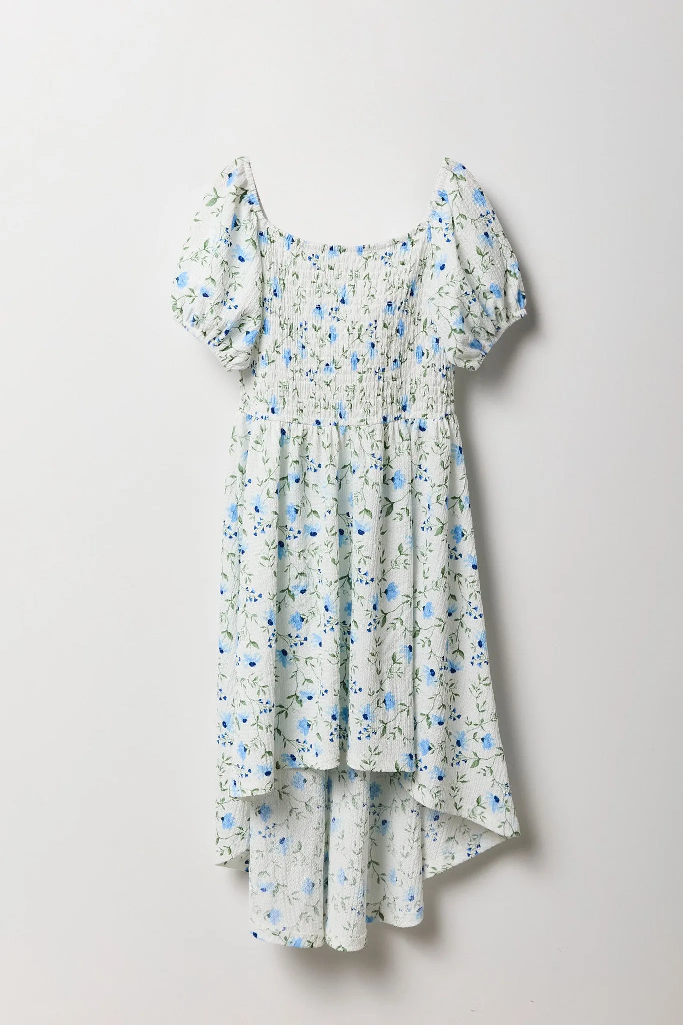 Girls Floral Puff Sleeve High-Low Dress sold by Urban Planet