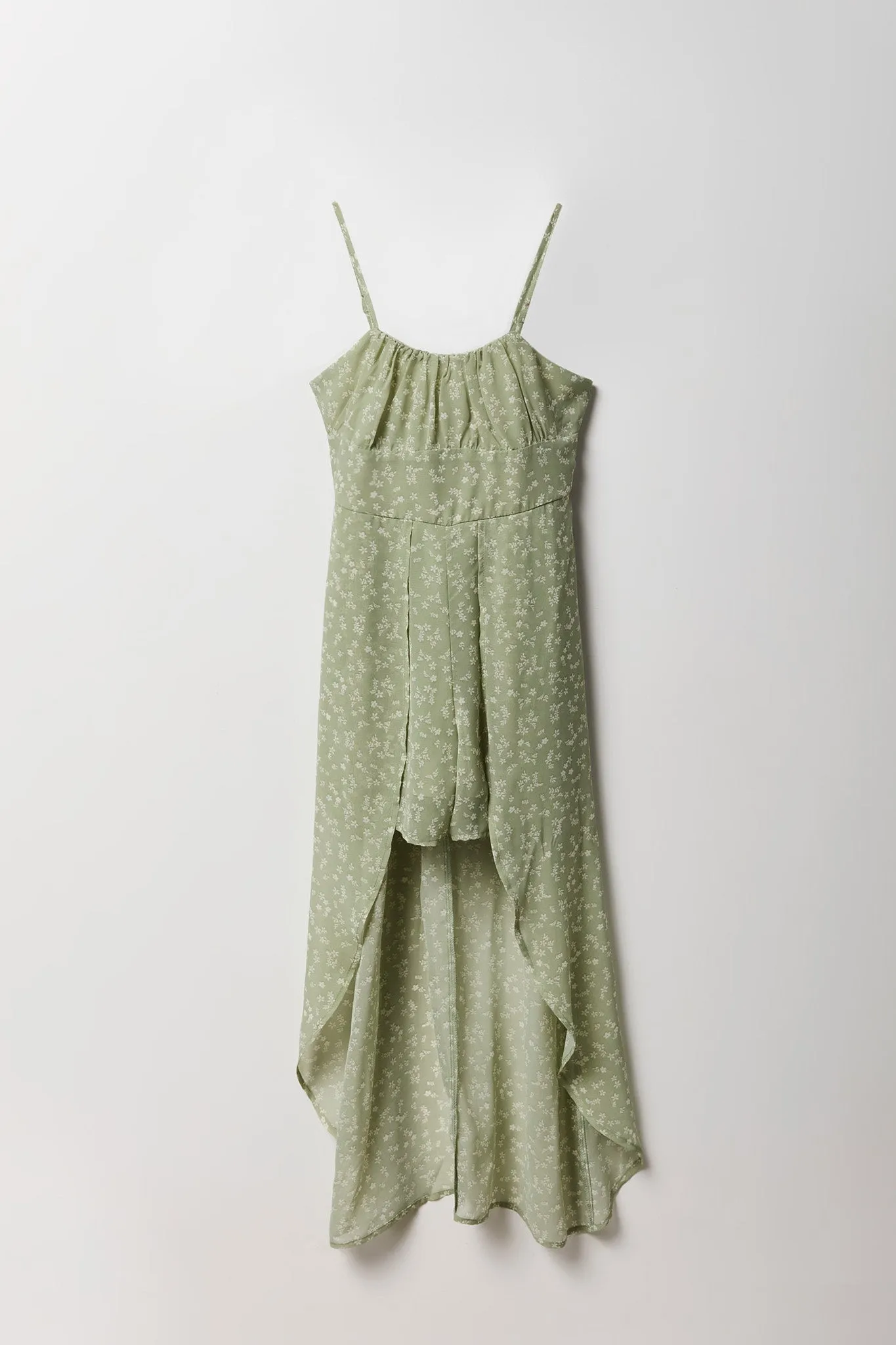 Girls Chiffon Floral Overlay Romper sold by Urban Planet