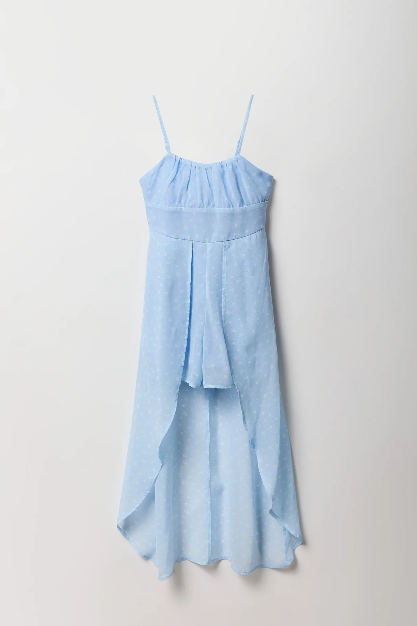 Girls Chiffon Floral Overlay Romper sold by Urban Planet product image thumbnail 5