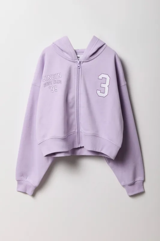 Girls London 3 Embroidered Zip-Up Fleece Hoodie sold by Urban Planet