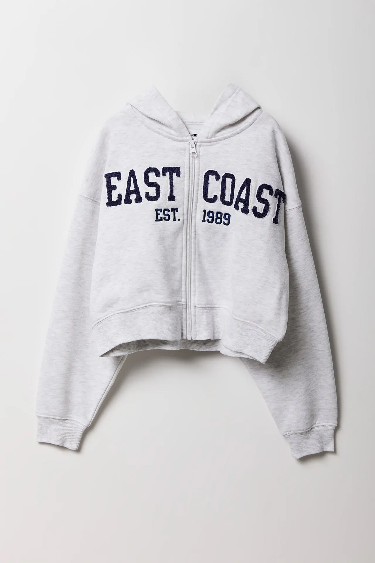 Girls East Coast Chenille Embroidered Zip-Up Fleece Hoodie sold by Urban Planet