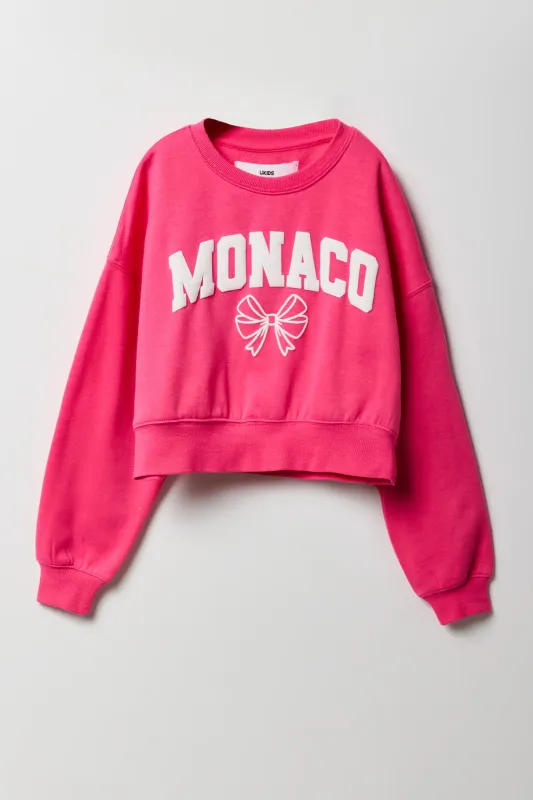 Girls Monaco Puff Print Fleece Sweatshirt sold by Urban Planet