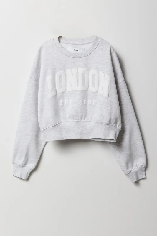 Girls London Puff Print Fleece Sweatshirt sold by Urban Planet