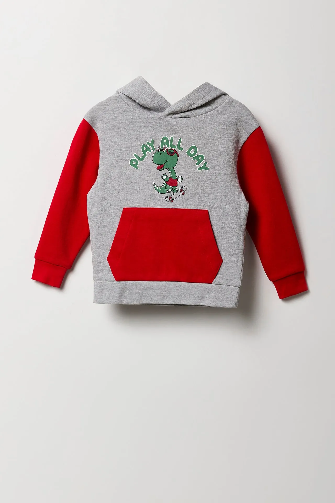 Haut à capuchon en molleton à imprimé en blocs de couleurs pour tout-petit sold by Urban Planet product image thumbnail 3