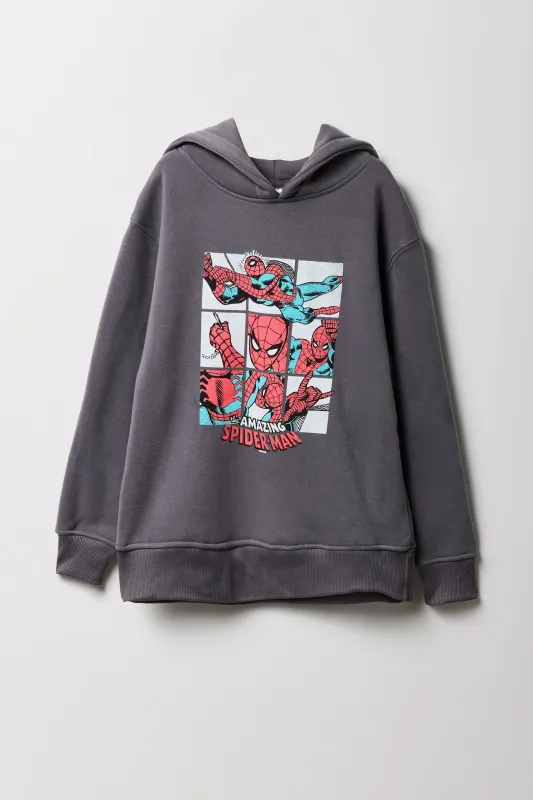 Haut à capuchon en molleton à imprimé Amazing Spiderman pour garçons sold by Urban Planet