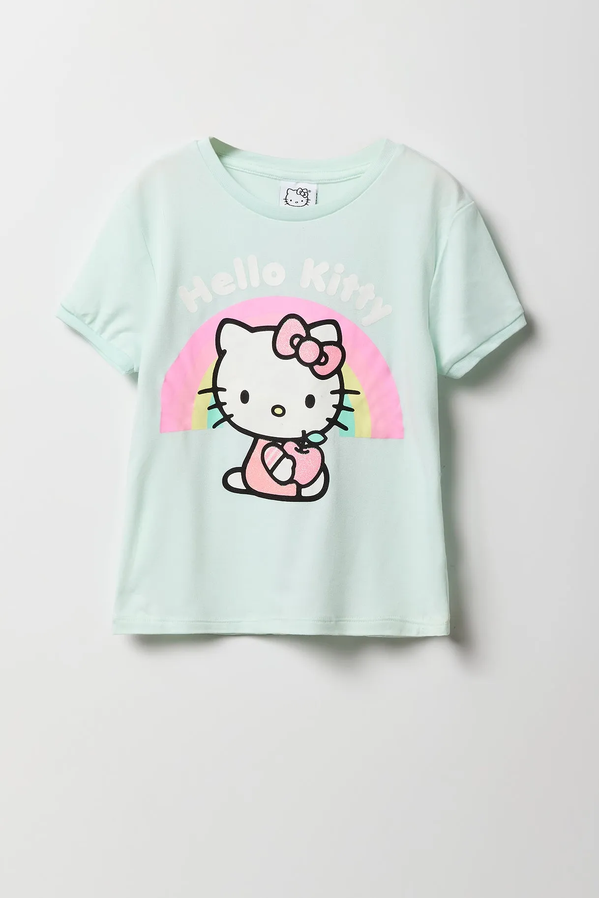 Girls Hello Kitty Rainbow T-Shirt & Plush Short 2 Piece Pajama Set sold by Urban Planet product image thumbnail 2