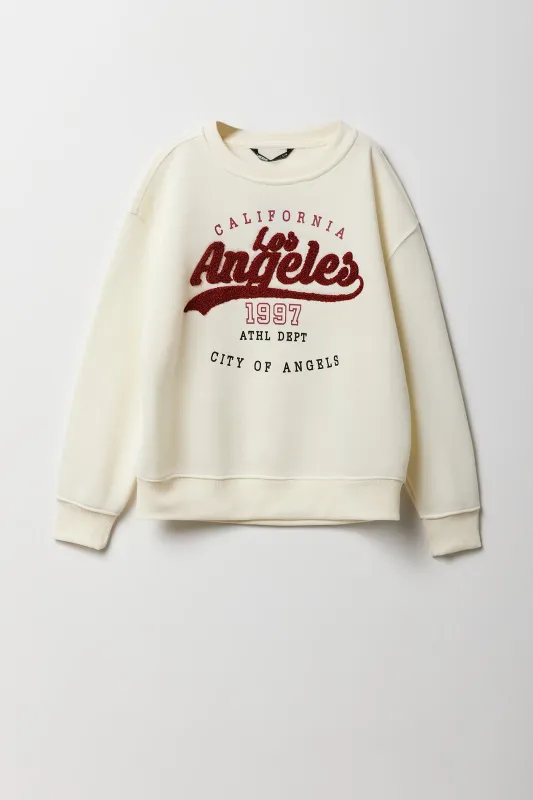 Boys Los Angeles 1997 Chenille Embroidered Graphic Fleece Sweatshirt sold by Urban Planet