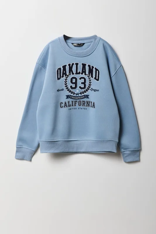 Chandail en molleton à broderie en chenille Oakland 93 pour garçons sold by Urban Planet