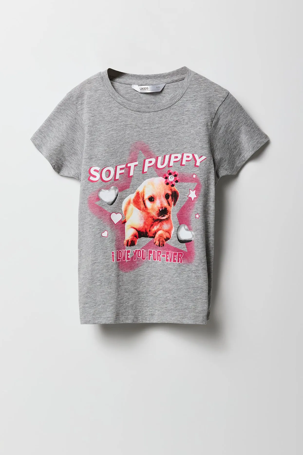 Girls Soft Puppy Graphic T-Shirt sold by Urban Planet