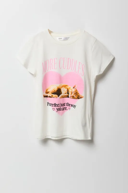 T-shirt à imprimé More Cuddles pour filles sold by Urban Planet