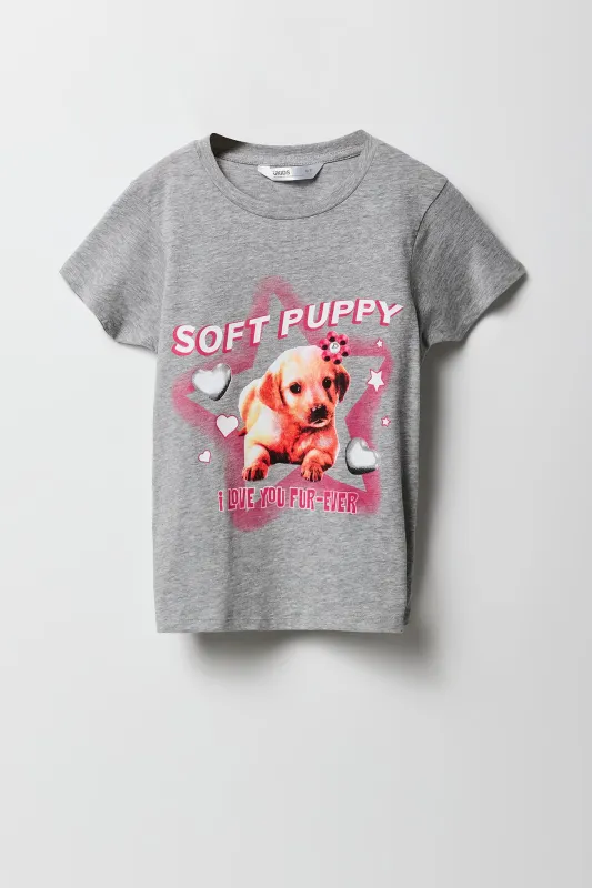 T-shirt à imprimé Soft Puppy pour filles sold by Urban Planet