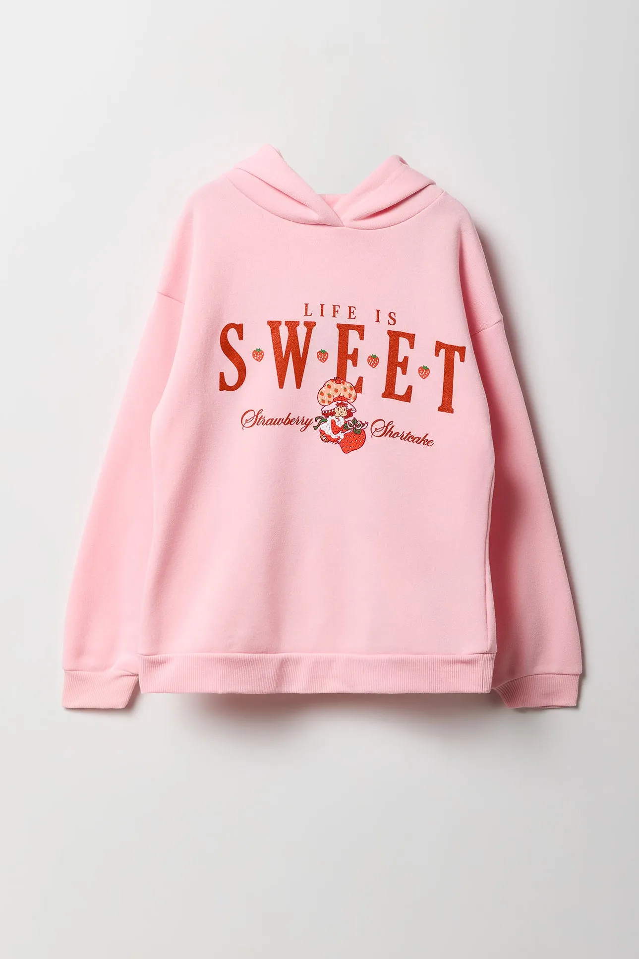Girls Life Is Sweet Strawberry Shortcake Graphic Fleece Hoodie sold by Urban Planet