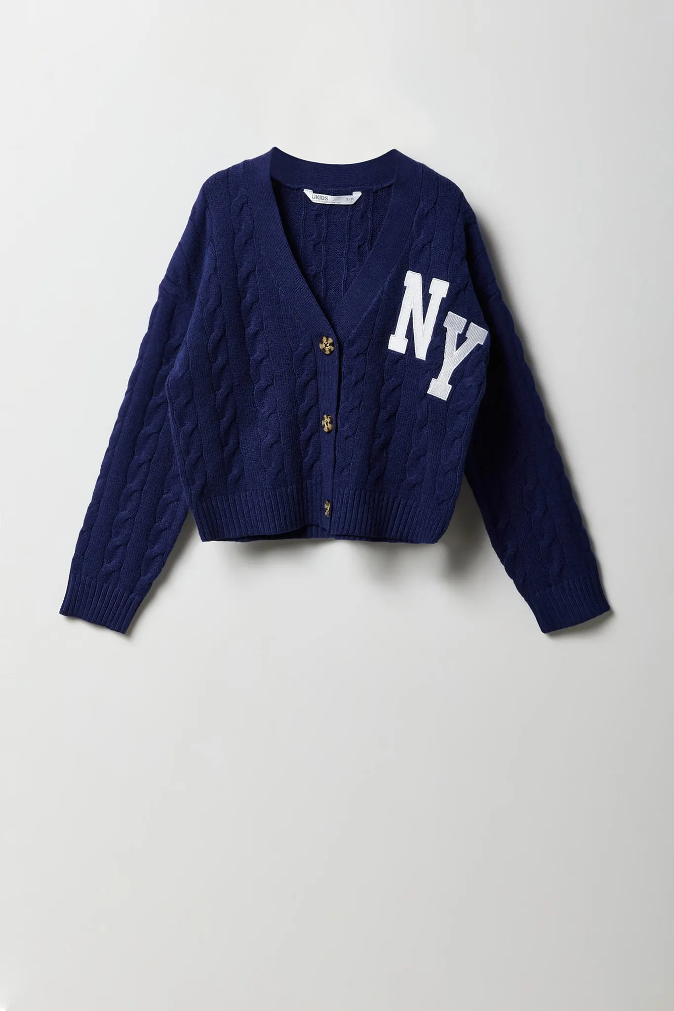 Girls Embroidered Cable Knit Cardigan sold by Urban Planet product image thumbnail 5