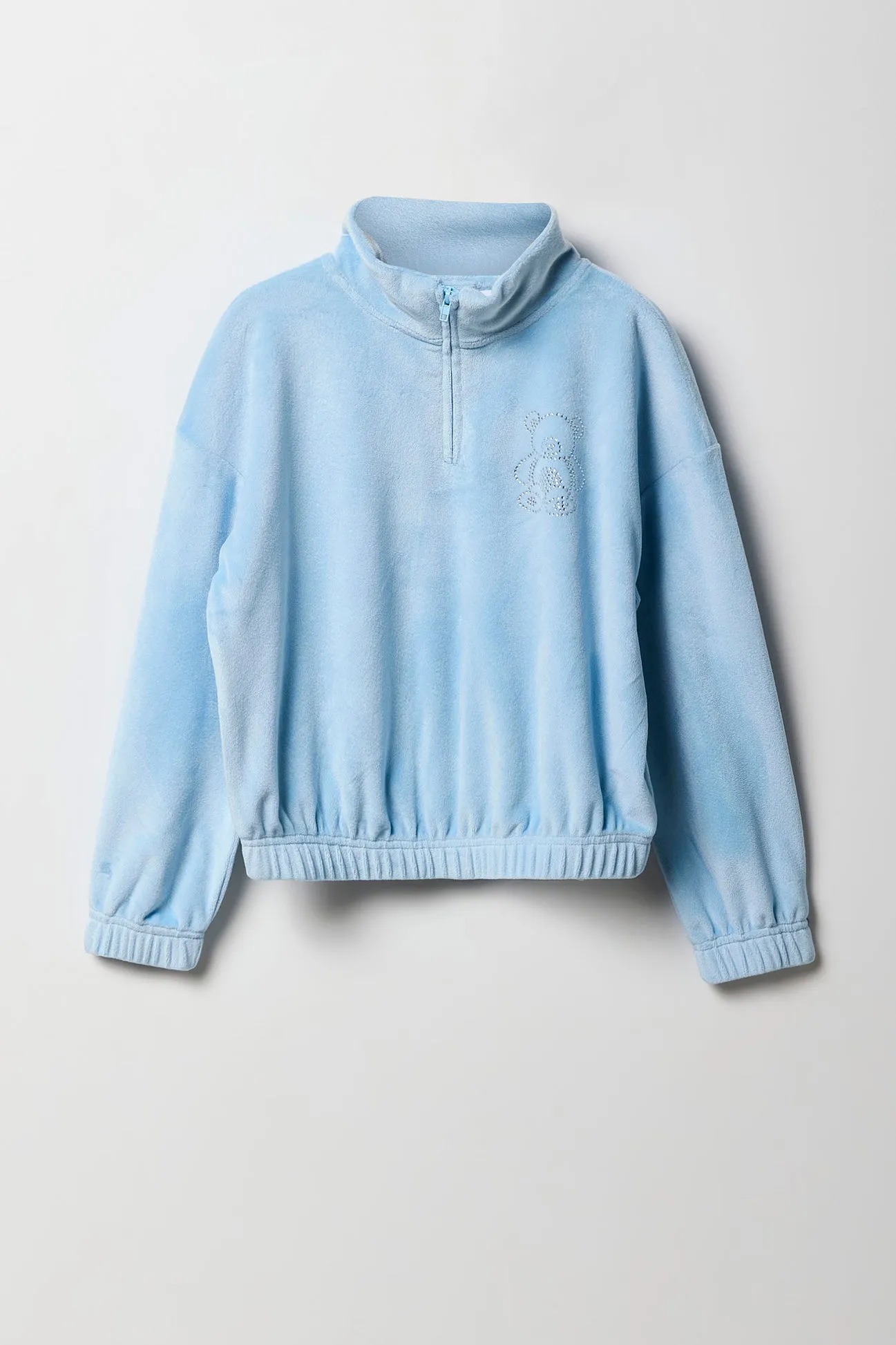 Girls Velour Quarter Zip Sweatshirt sold by Urban Planet product image thumbnail 5