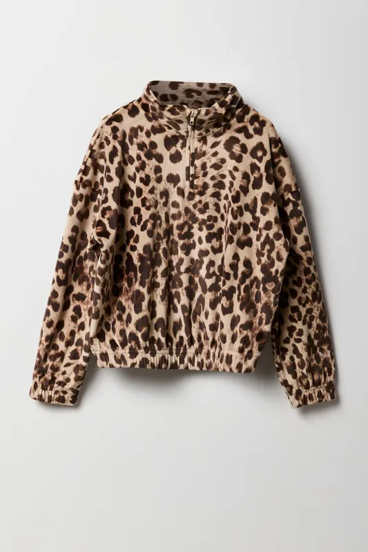 Chandail en velours avec quart de fermeture à glissière pour fille sold by Urban Planet