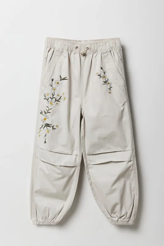 Girls Floral Embroidered Parachute Pant sold by Urban Planet