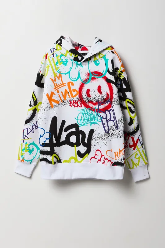 Boys Graffiti Print Hoodie sold by Urban Planet