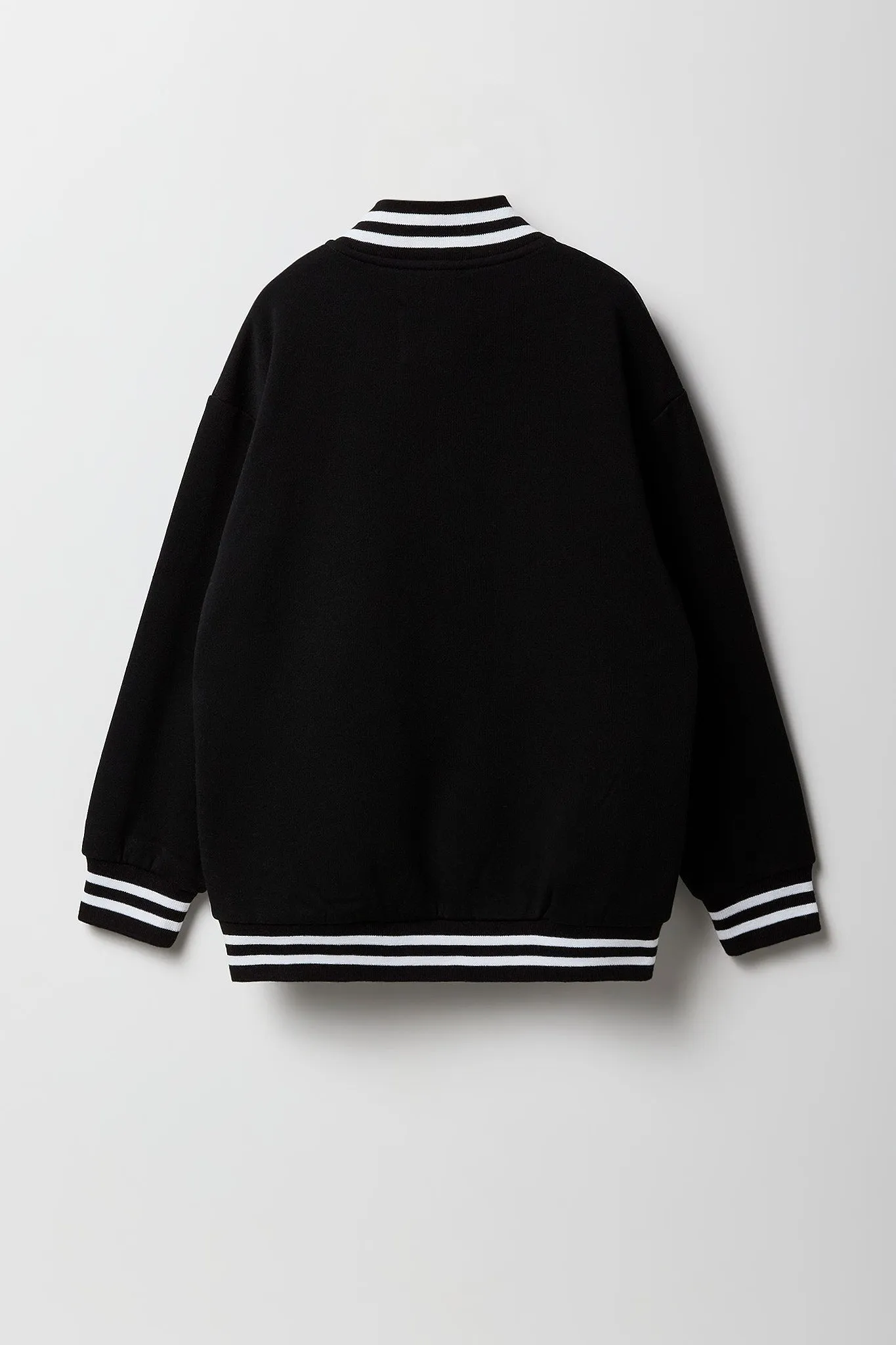 Girls Chenille Embroidered Fleece Varsity Jacket sold by Urban Planet product image thumbnail 4