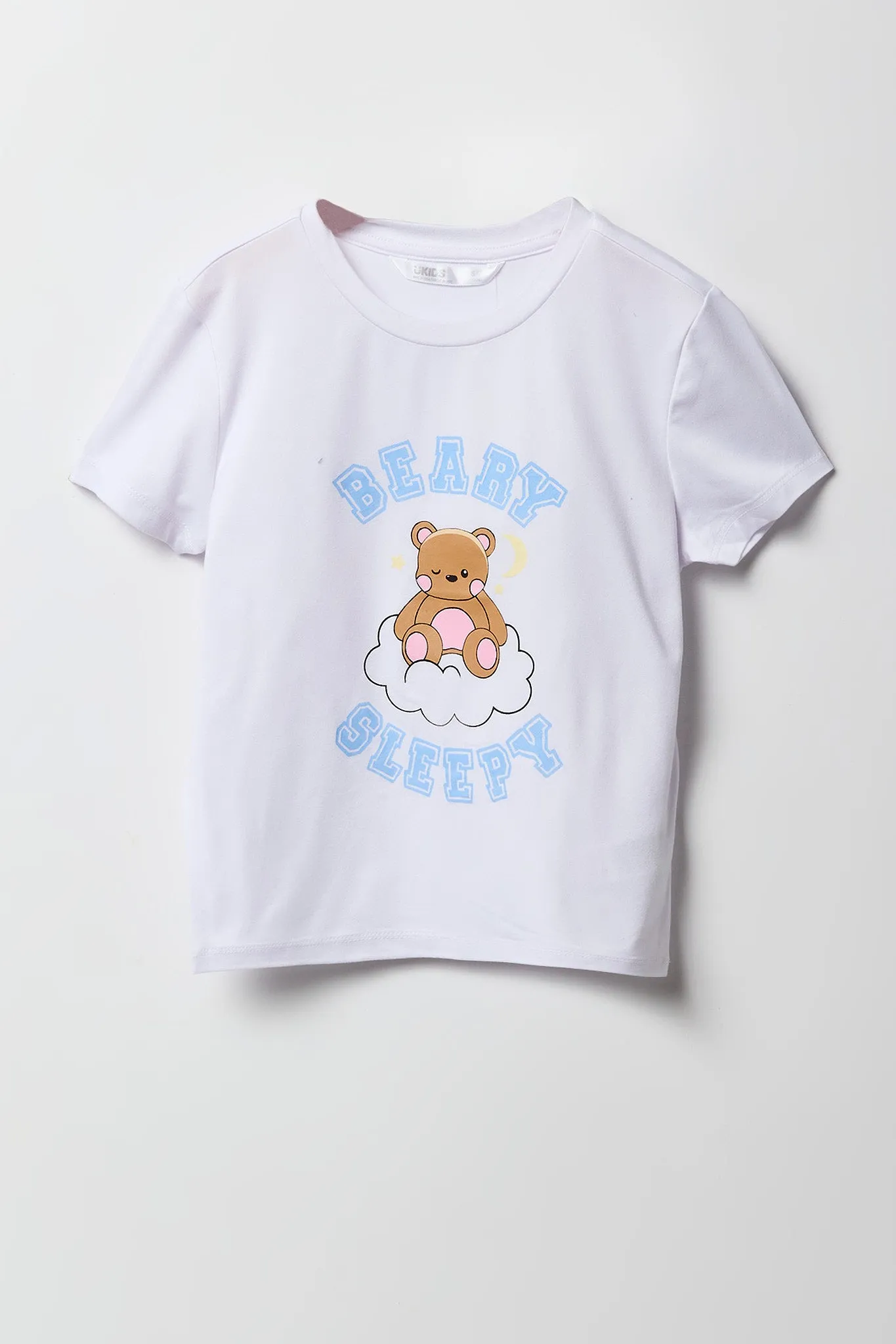 Ensemble-pyajama deux pièces t-shirt et short pelucheux imprimés pour filles sold by Urban Planet product image thumbnail 2