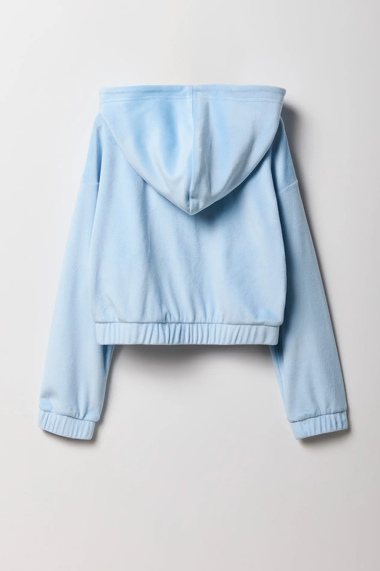 Girls Rhinestone Velour Zip-Up Hoodie sold by Urban Planet product image thumbnail 2