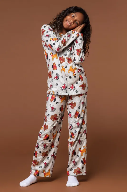 Youth Fammy Jammies Furry Friends Flannel 2 Piece Pajama Set sold by Urban Planet