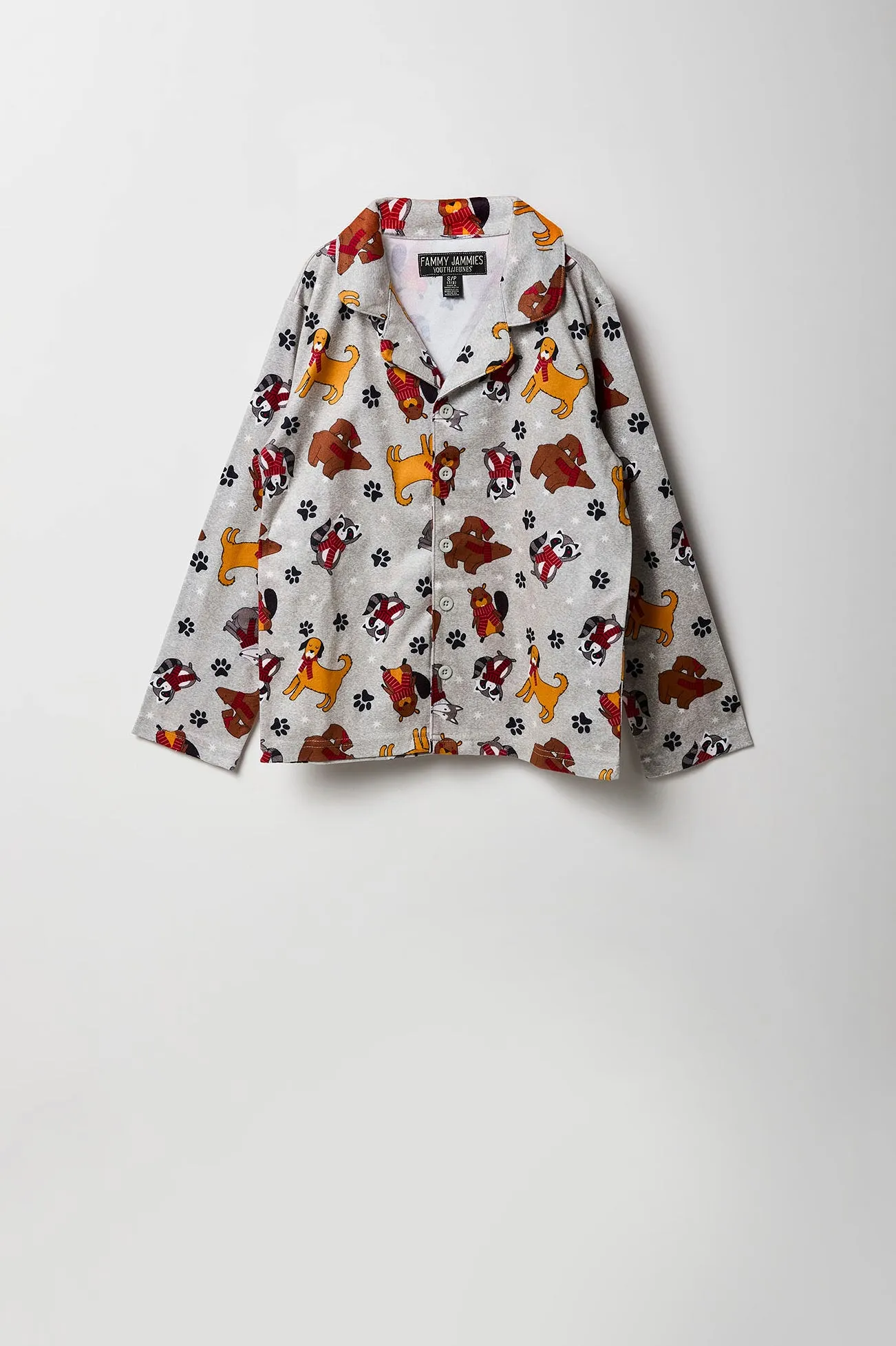 Ensemble pyjama Pyjamas de famille à imprimé Furry Friends en flanelle pour jeune sold by Urban Planet product image thumbnail 4