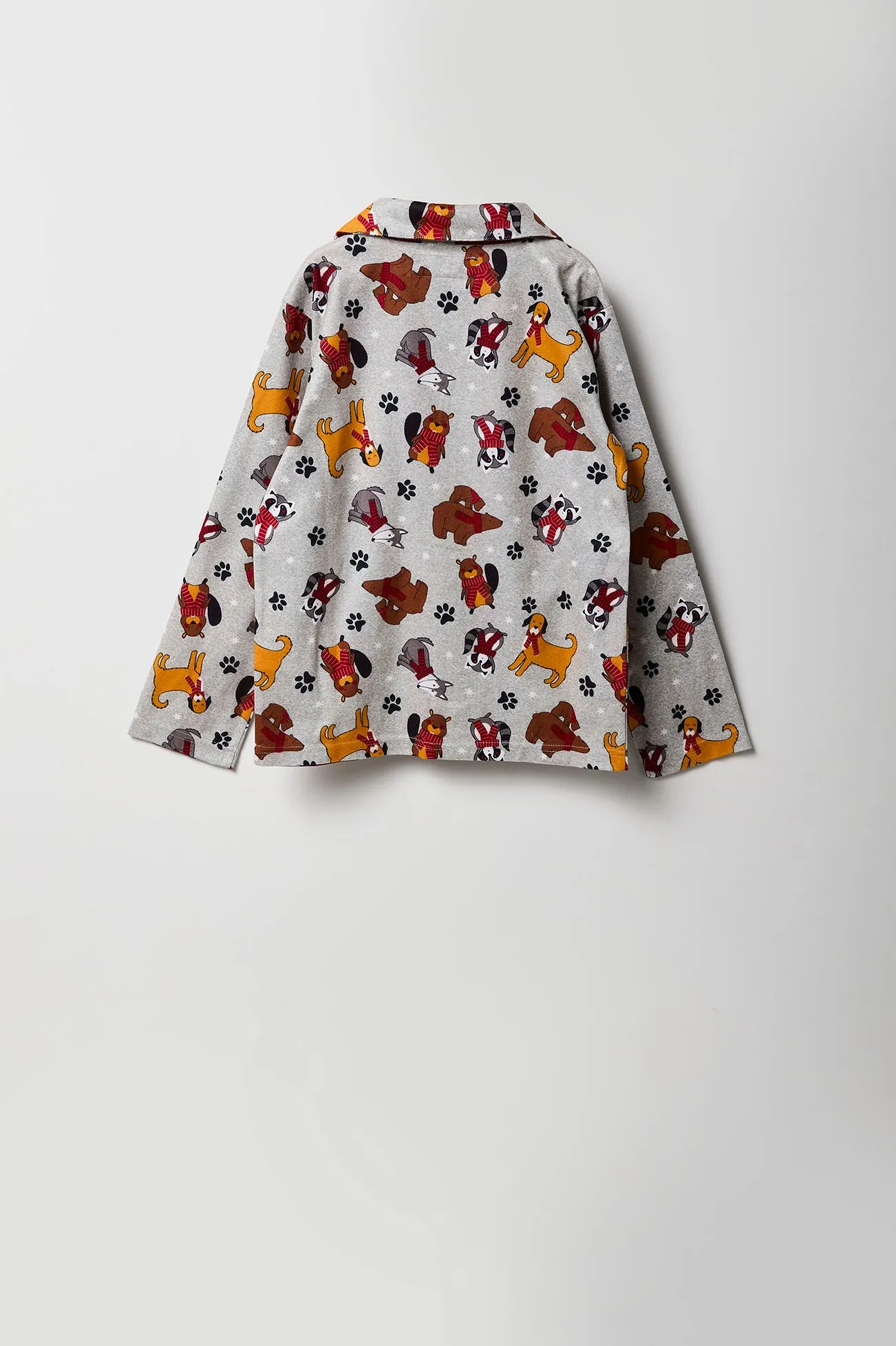 Ensemble pyjama Pyjamas de famille à imprimé Furry Friends en flanelle pour jeune sold by Urban Planet product image thumbnail 5