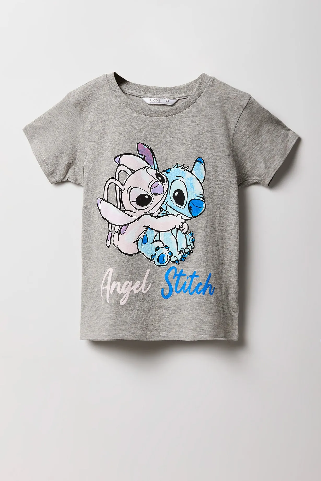 Girls Grey Stitch & Angel Graphic T-Shirt sold by Urban Planet