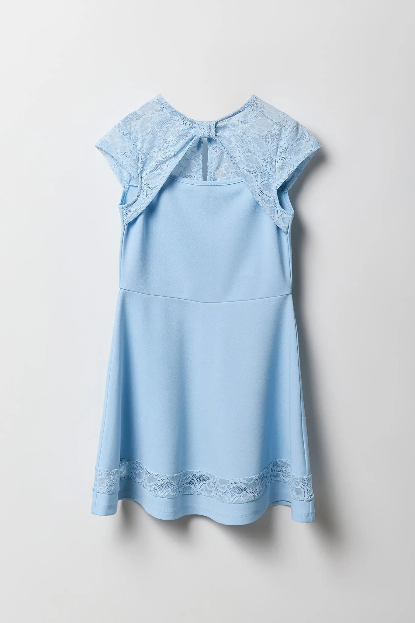 Girls Lace Trim Skater Dress sold by Urban Planet