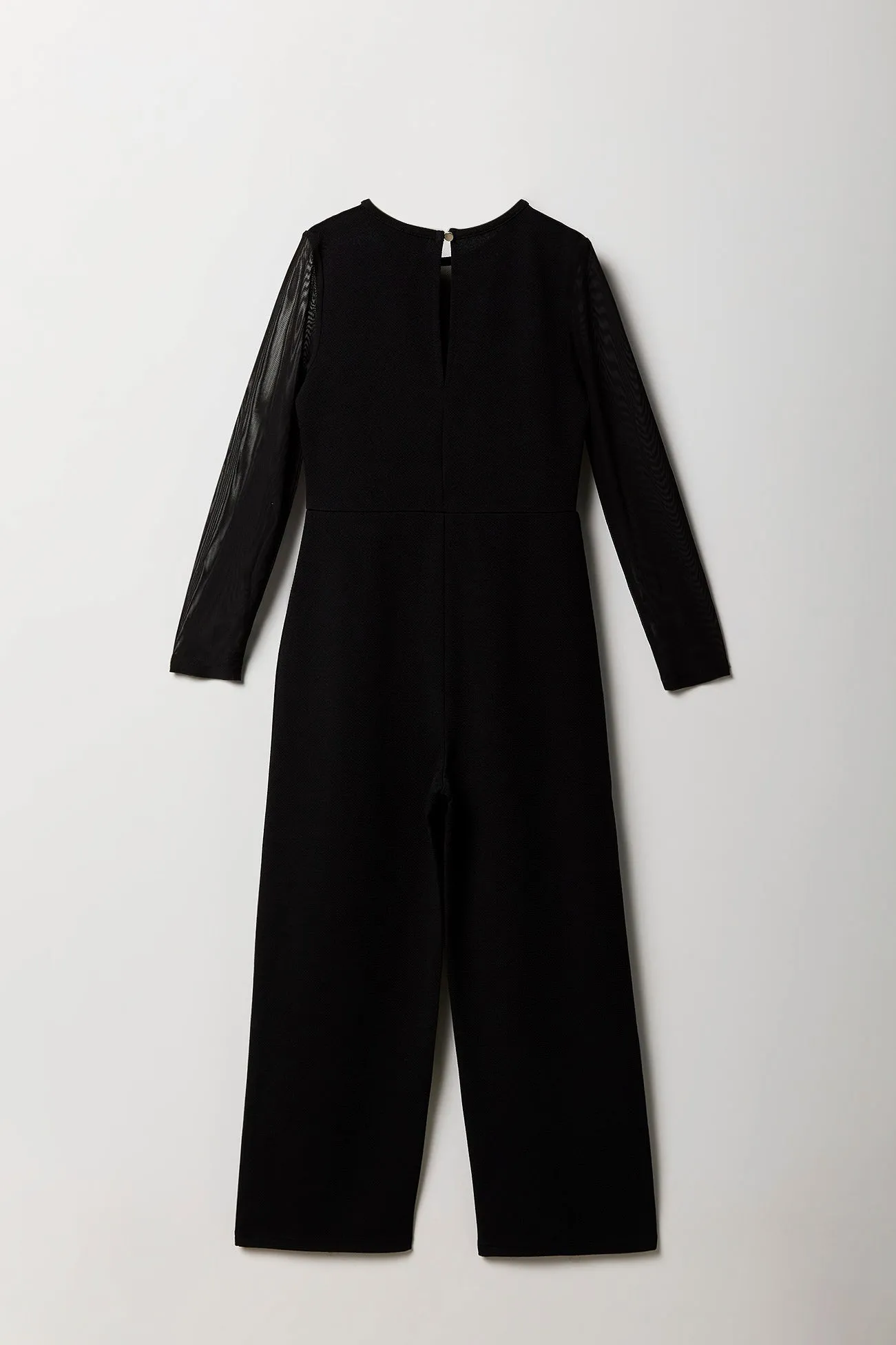 Girls Crepe Mesh Long Sleeve Jumpsuit sold by Urban Planet product image thumbnail 4