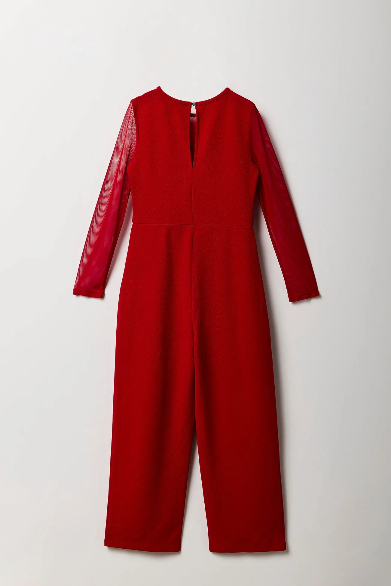 Girls Crepe Mesh Long Sleeve Jumpsuit sold by Urban Planet product image thumbnail 2