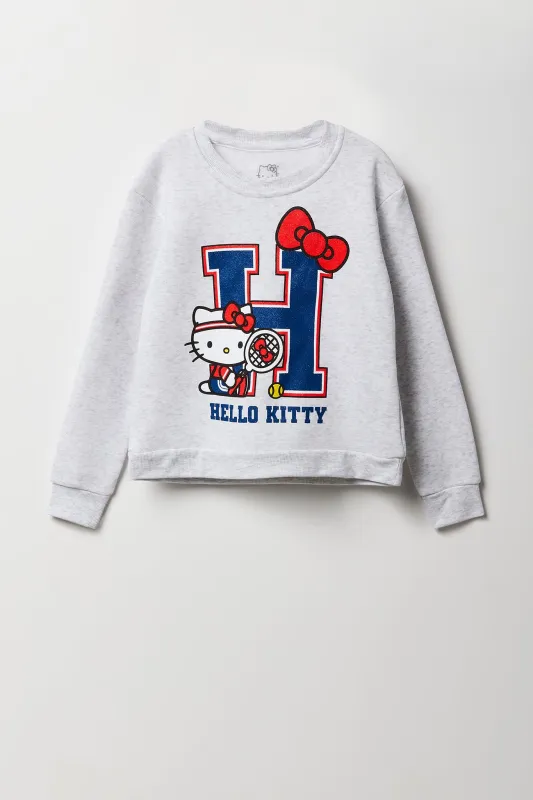 Girls Hello Kitty Tennis Graphic Fleece Sweatshirt sold by Urban Planet