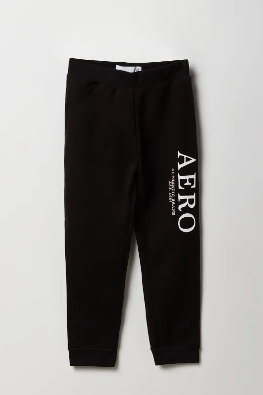 Girls Black Aero Embroidered Fleece Jogger sold by Urban Planet