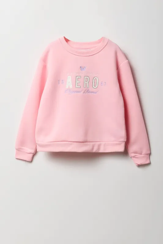 Girls Aero 1987 Embroidered Fleece Sweatshirt sold by Urban Planet