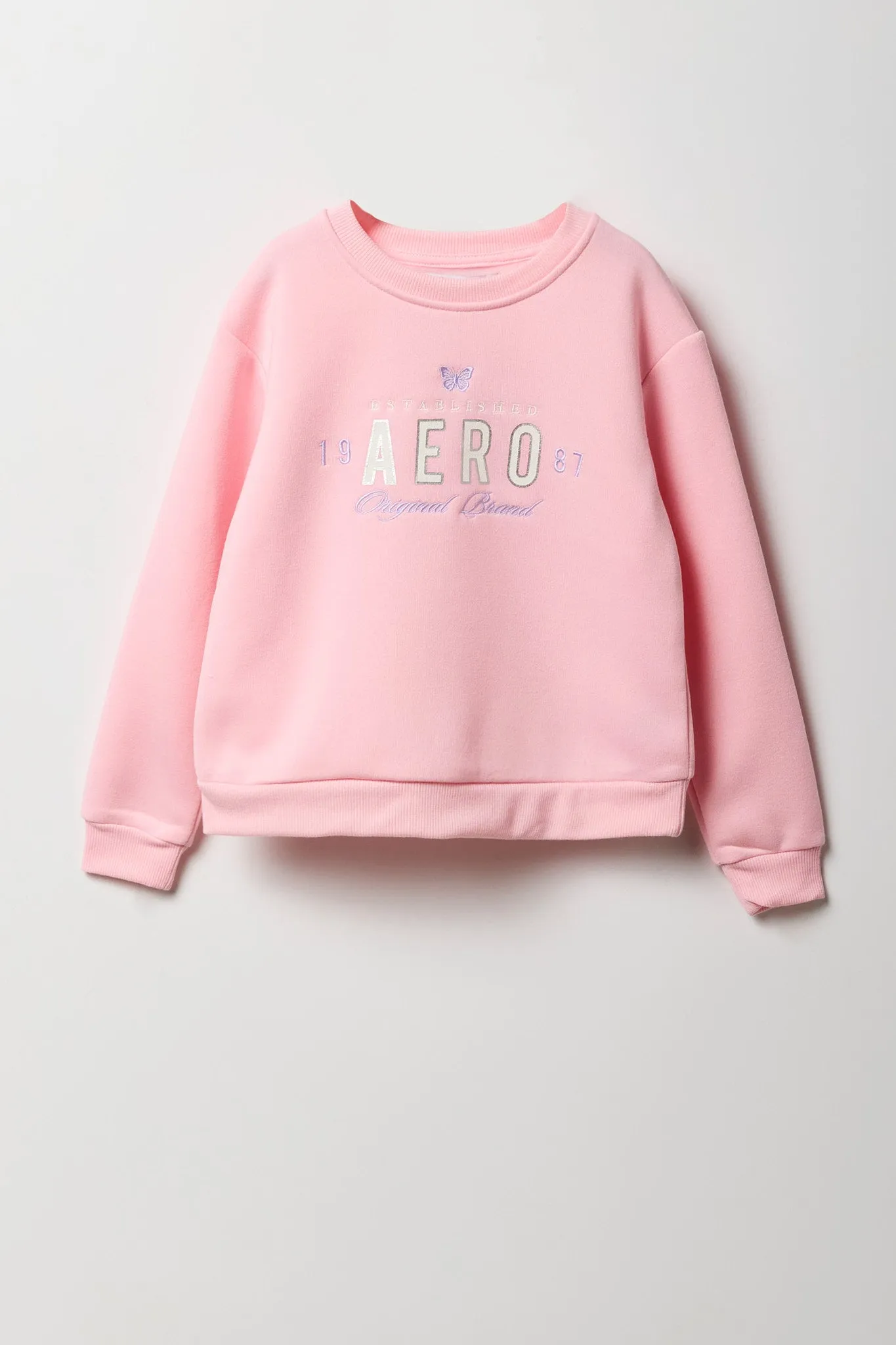 Girls Aero 1987 Embroidered Fleece Sweatshirt sold by Urban Planet