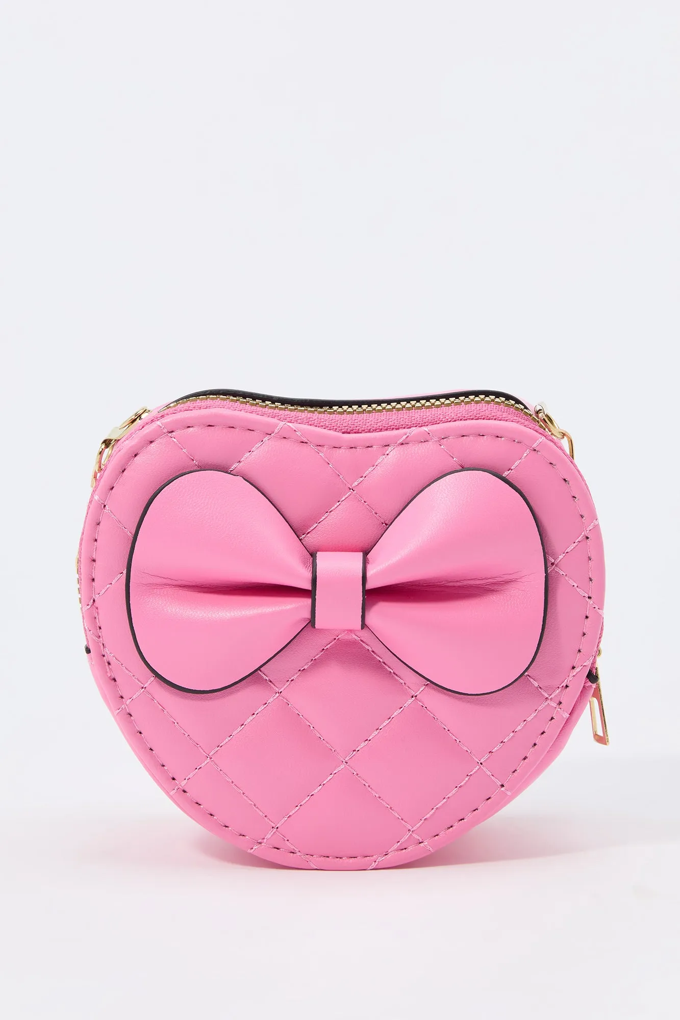 Girls Quilted Bow Heart Purse sold by Urban Planet product image thumbnail 2