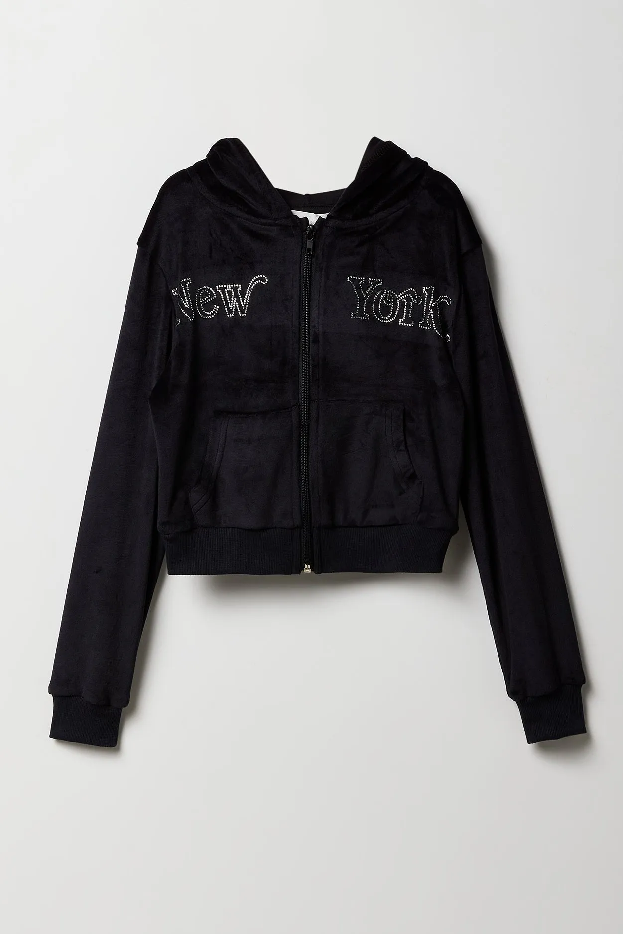 Girls Aeropostale Velour Zip-Up Hoodie sold by Urban Planet product image thumbnail 3