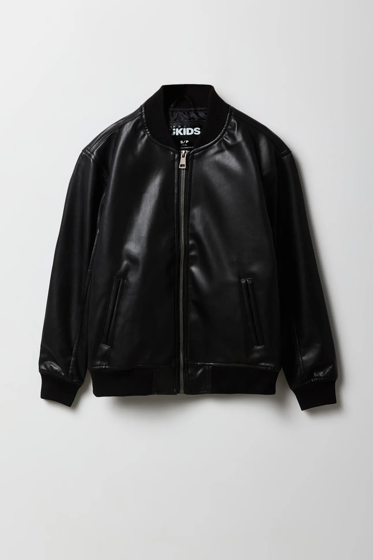Boys Faux Leather Bomber Jacket sold by Urban Planet