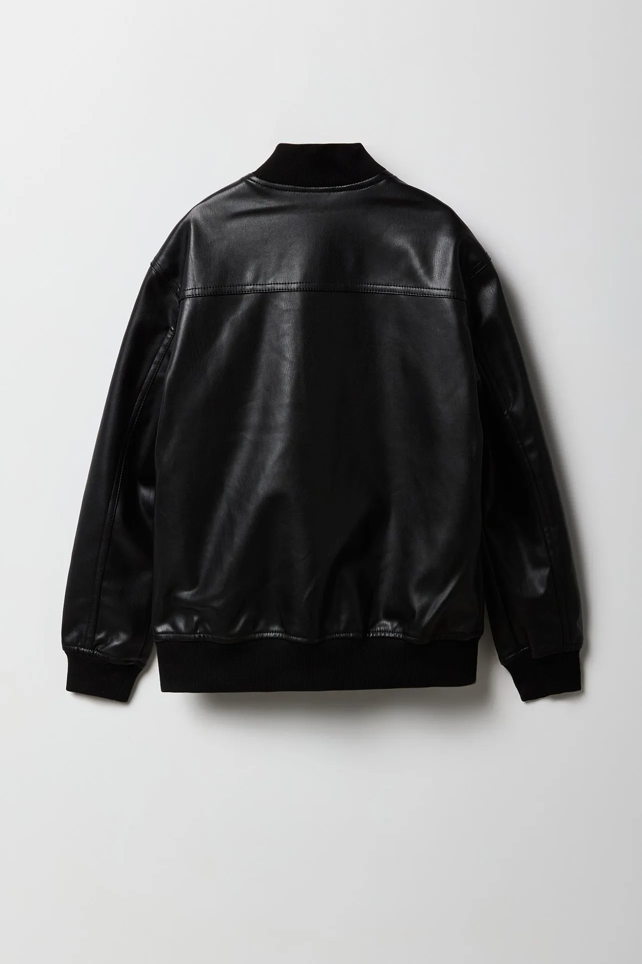 Boys Faux Leather Bomber Jacket sold by Urban Planet product image thumbnail 2