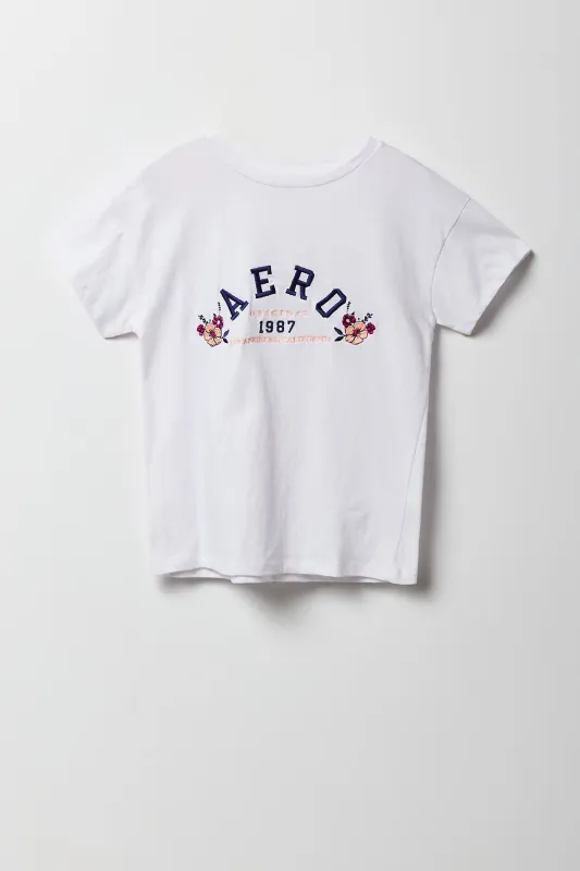 Girls Aero LA Embroidered T-Shirt sold by Urban Planet