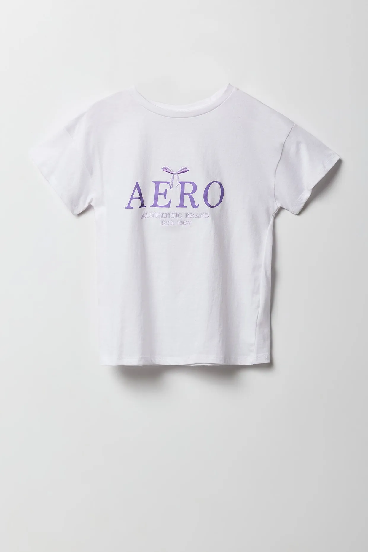 Girls Aero Bow Embroidered T-Shirt sold by Urban Planet